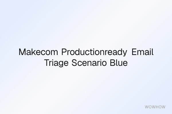 Make.com Production‑Ready Email Triage Scenario Blueprint (JSON + Docs)
