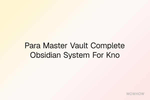 PARA Master Vault: Complete Obsidian System for Knowledge Workers